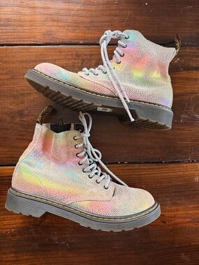 Dr. Martens 1460 Pascal Iridescent Boots Rainbow Holographic